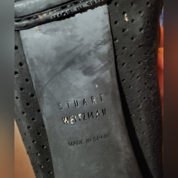 STUART WEITZMAN Black Suede Embellished Driving Loafers Womens Size 9 - Picture 5 of 10